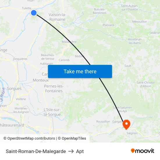 Saint-Roman-De-Malegarde to Apt map