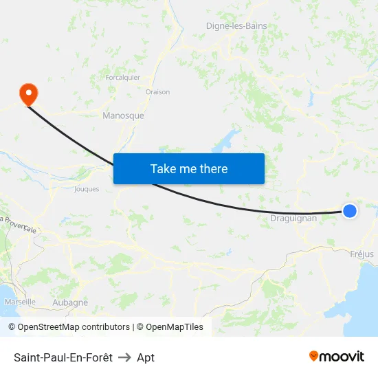 Saint-Paul-En-Forêt to Apt map