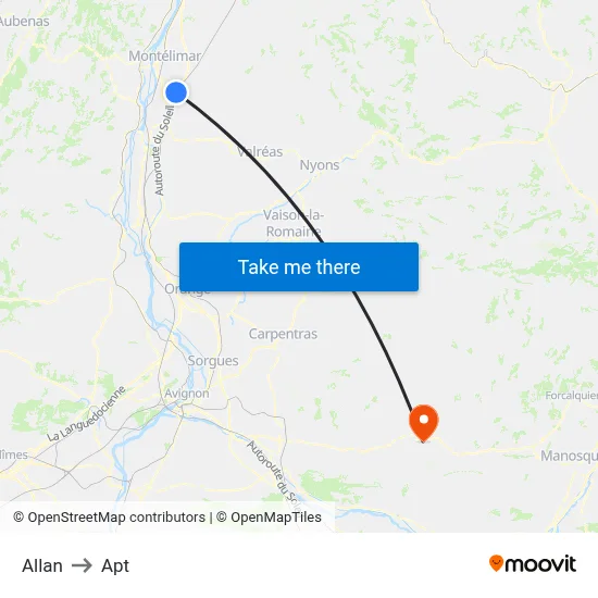 Allan to Apt map