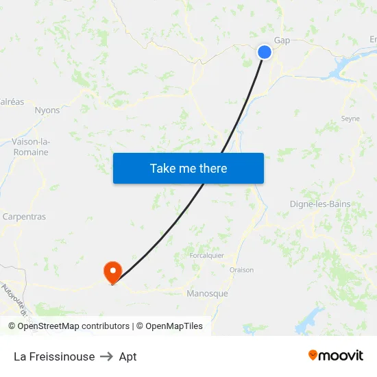 La Freissinouse to Apt map