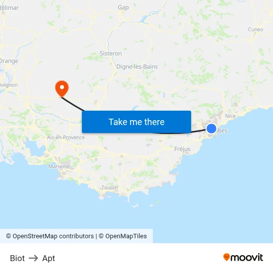 Biot to Apt map