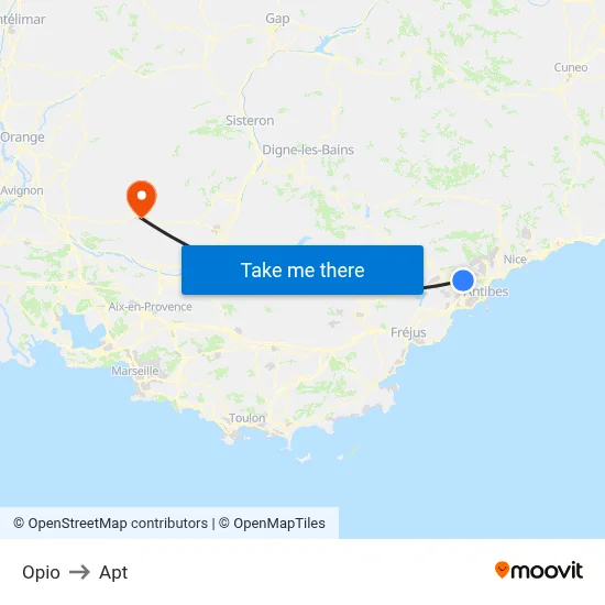 Opio to Apt map