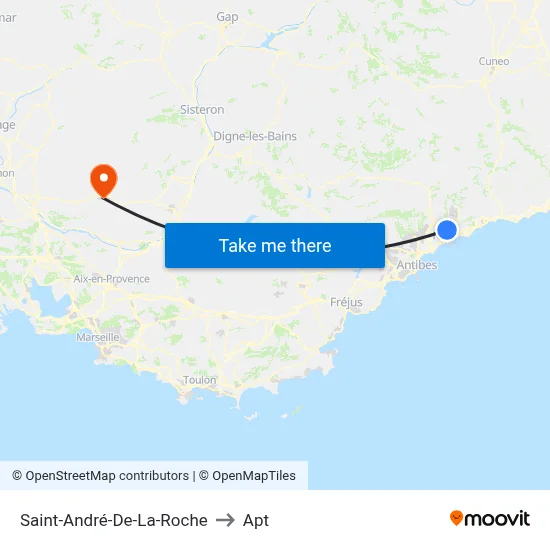 Saint-André-De-La-Roche to Apt map