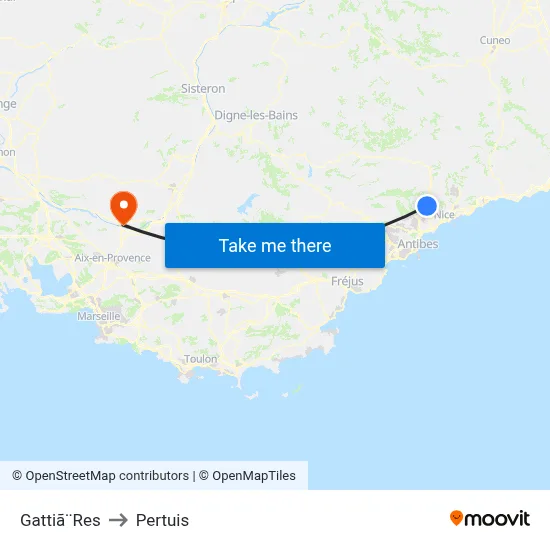 Gattiã¨Res to Pertuis map