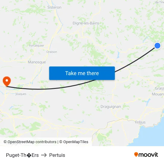 Puget-Th�Ers to Pertuis map