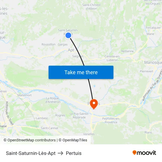 Saint-Saturnin-Lès-Apt to Pertuis map