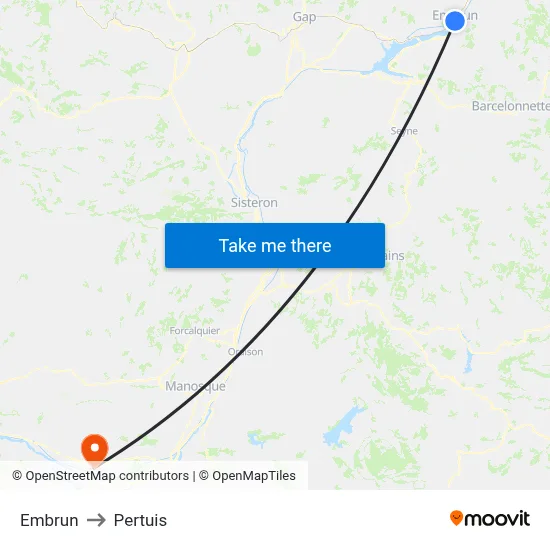 Embrun to Pertuis map