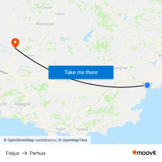 Fréjus to Pertuis map