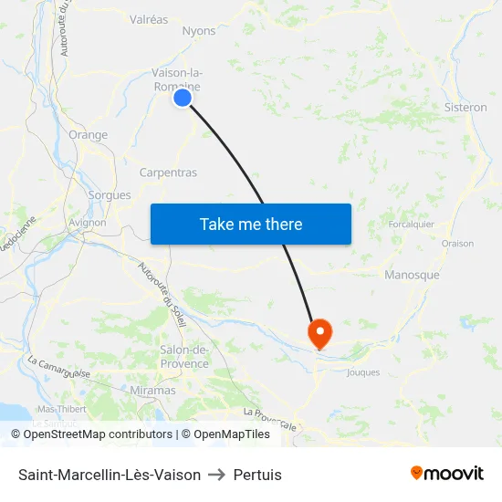 Saint-Marcellin-Lès-Vaison to Pertuis map