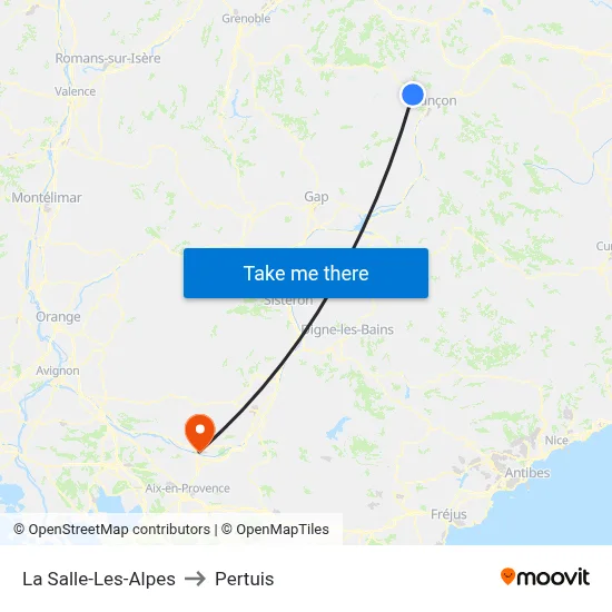 La Salle-Les-Alpes to Pertuis map
