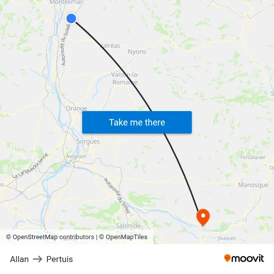 Allan to Pertuis map
