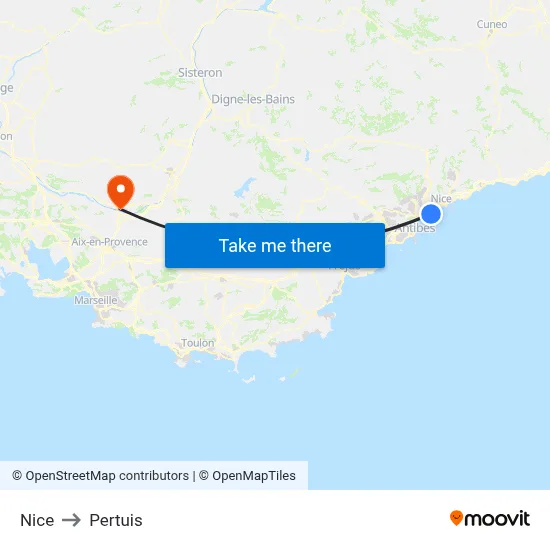 Nice to Pertuis map