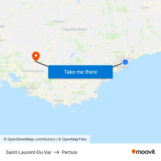 Saint-Laurent-Du-Var to Pertuis map