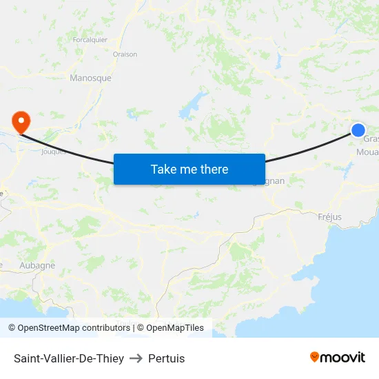 Saint-Vallier-De-Thiey to Pertuis map