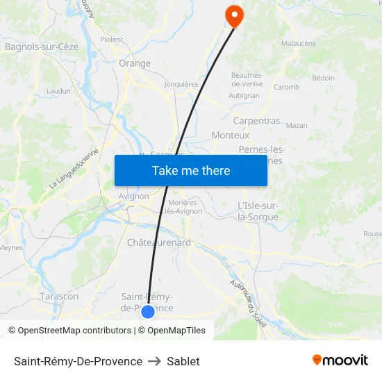 Saint-Rémy-De-Provence to Sablet map