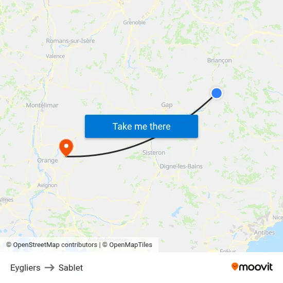 Eygliers to Sablet map