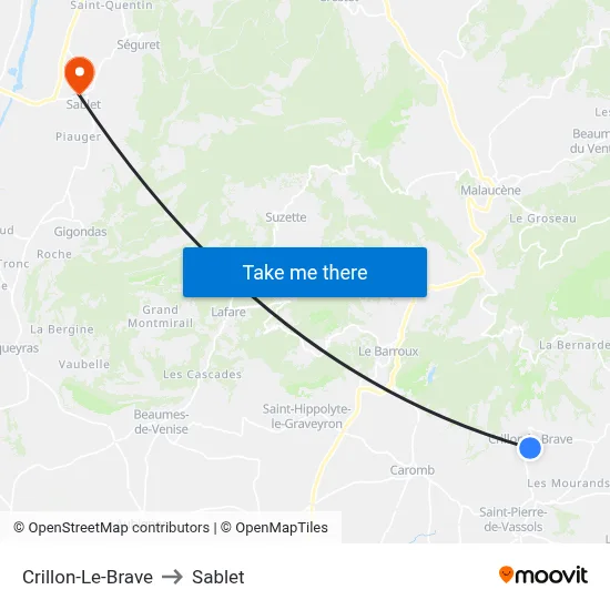Crillon-Le-Brave to Sablet map