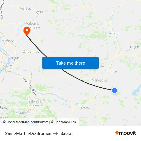 Saint-Martin-De-Brômes to Sablet map