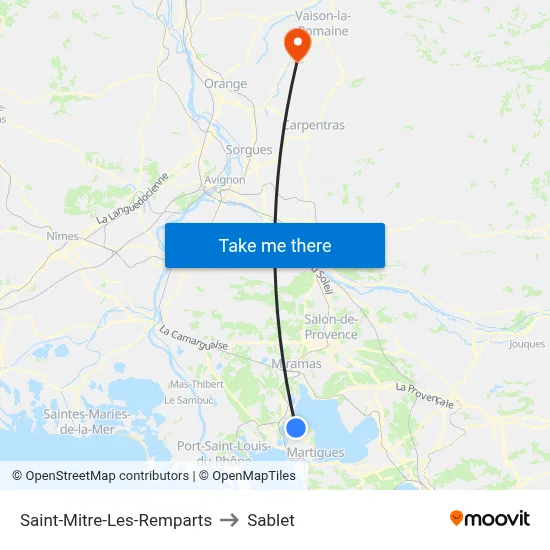 Saint-Mitre-Les-Remparts to Sablet map