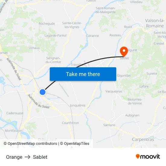 Orange to Sablet map