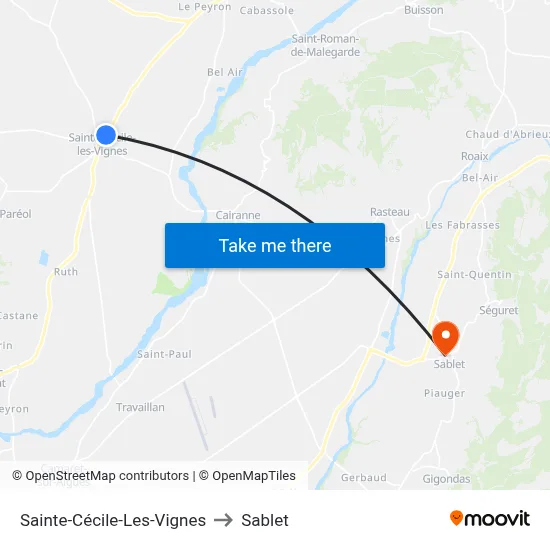 Sainte-Cécile-Les-Vignes to Sablet map