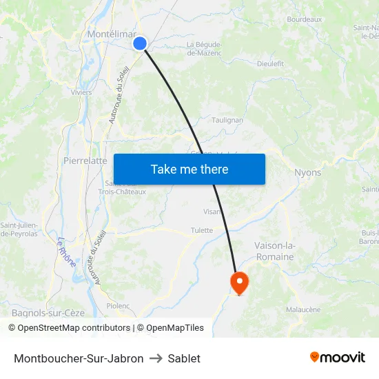Montboucher-Sur-Jabron to Sablet map
