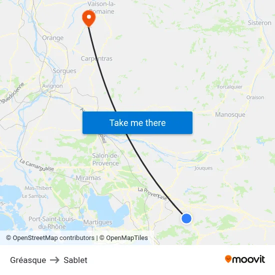 Gréasque to Sablet map