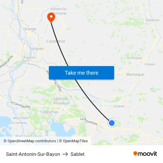 Saint-Antonin-Sur-Bayon to Sablet map