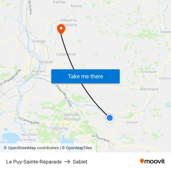 Le Puy-Sainte-Réparade to Sablet map