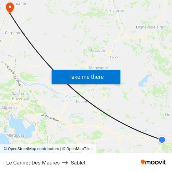 Le Cannet-Des-Maures to Sablet map