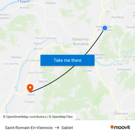 Saint-Romain-En-Viennois to Sablet map