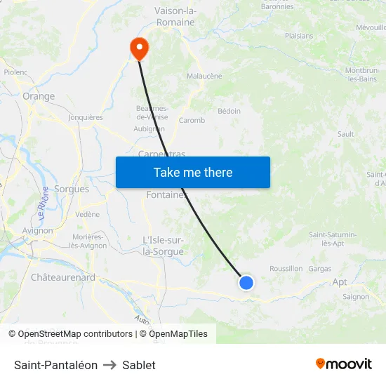 Saint-Pantaléon to Sablet map