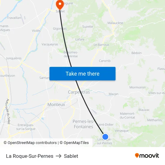 La Roque-Sur-Pernes to Sablet map