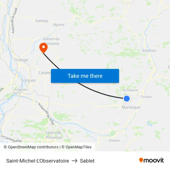 Saint-Michel-L'Observatoire to Sablet map
