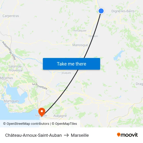 Château-Arnoux-Saint-Auban to Marseille map