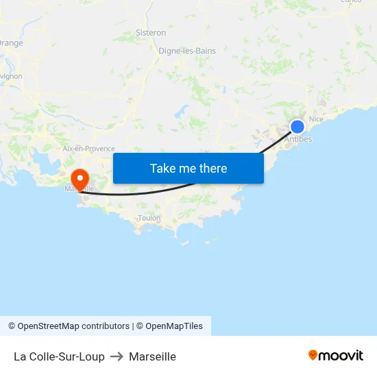 La Colle-Sur-Loup to Marseille map