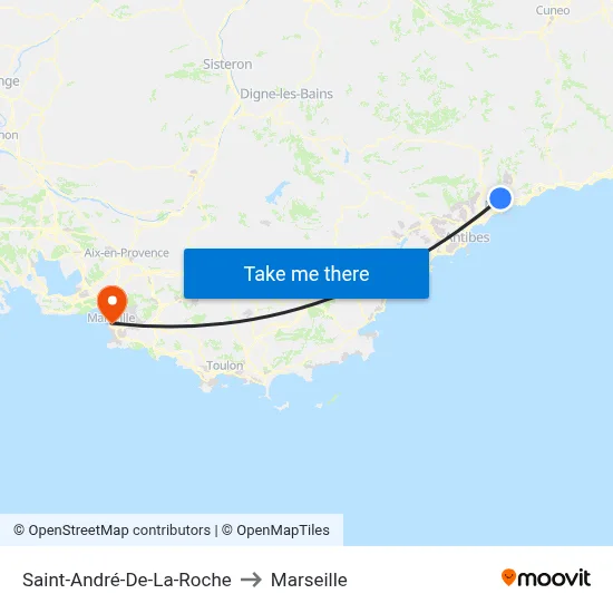 Saint-André-De-La-Roche to Marseille map