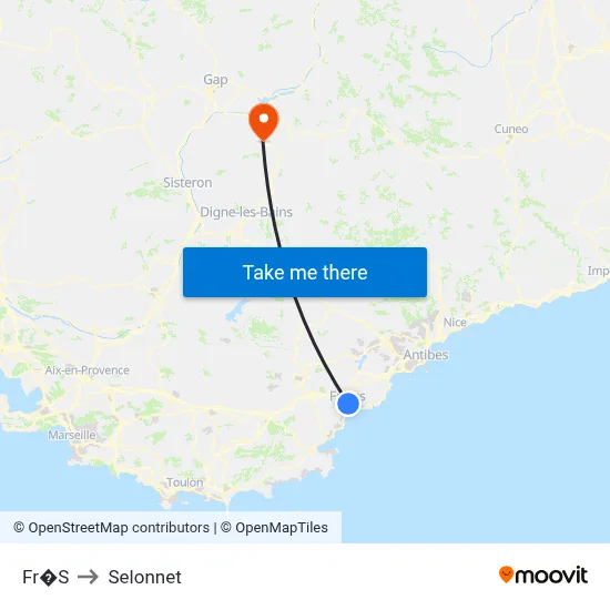 Fr�S to Selonnet map