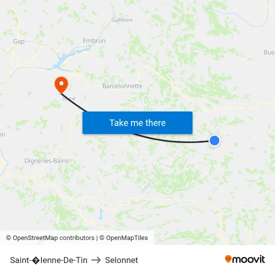 Saint-�Ienne-De-Tin to Selonnet map