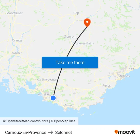 Carnoux-En-Provence to Selonnet map