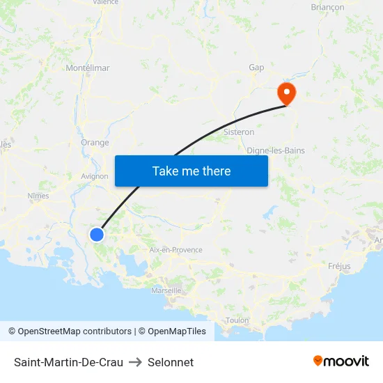 Saint-Martin-De-Crau to Selonnet map