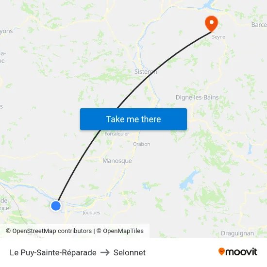 Le Puy-Sainte-Réparade to Selonnet map