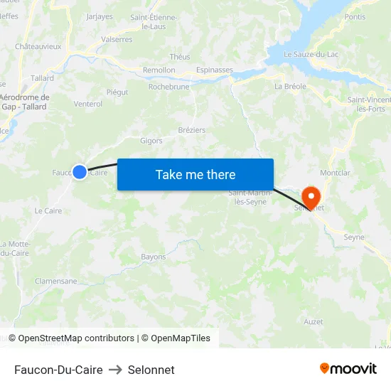Faucon-Du-Caire to Selonnet map