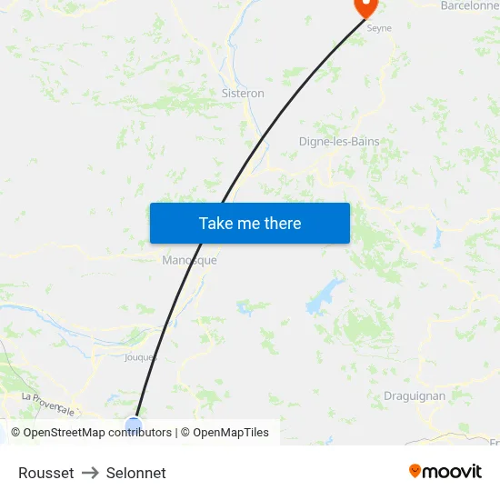 Rousset to Selonnet map