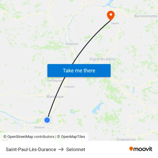 Saint-Paul-Lès-Durance to Selonnet map