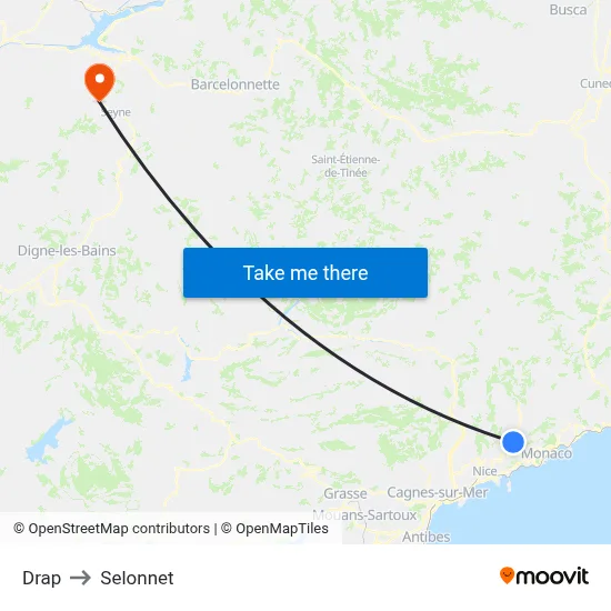 Drap to Selonnet map