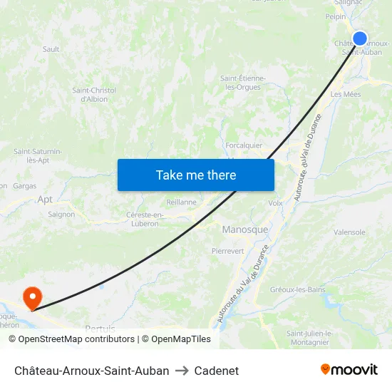 Château-Arnoux-Saint-Auban to Cadenet map