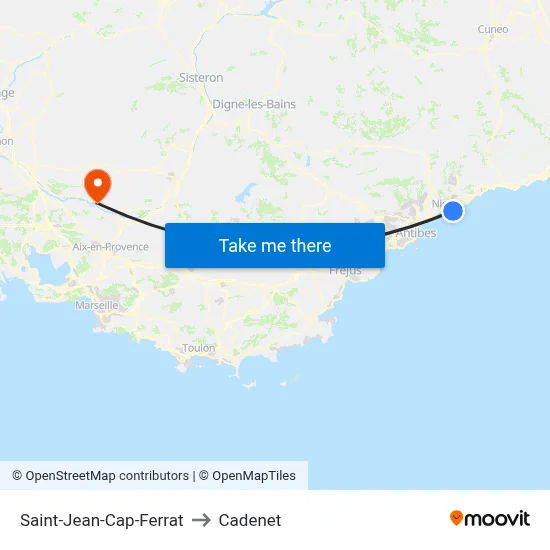 Saint-Jean-Cap-Ferrat to Cadenet map