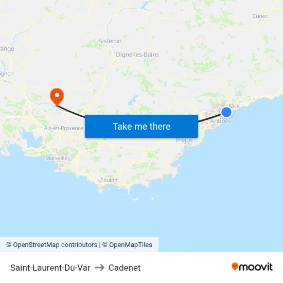Saint-Laurent-Du-Var to Cadenet map