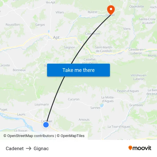 Cadenet to Gignac map